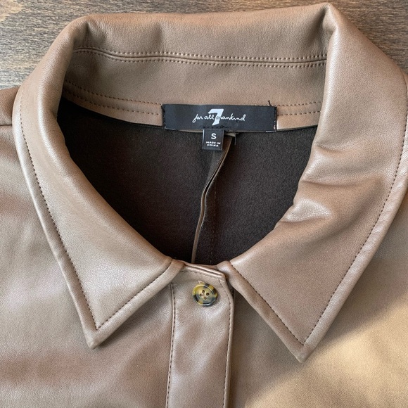 NWOT 7 for All Mankind Vegan Leather Jumpsuit - Picture 5 of 16